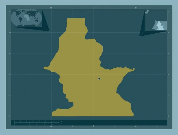Centro Sur Prowincja Gwinea Równikowa Solidny Kształt Koloru Pomocnicze Mapy — Zdjęcie stockowe