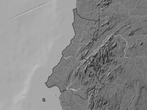 Литораль Провинция Экваториальная Гвинея Карта Высот Билевеля Озерами Реками — стоковое фото