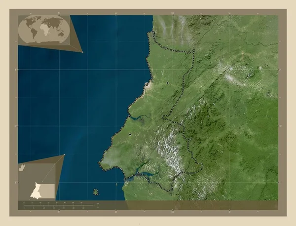 Litoral Επαρχία Της Ισημερινής Γουινέας Υψηλής Ανάλυσης Δορυφορικός Χάρτης Τοποθεσίες — Φωτογραφία Αρχείου
