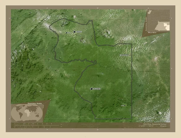 Wele Nzas Provinz Äquatorialguinea Hochauflösende Satellitenkarte Orte Und Namen Der — Stockfoto