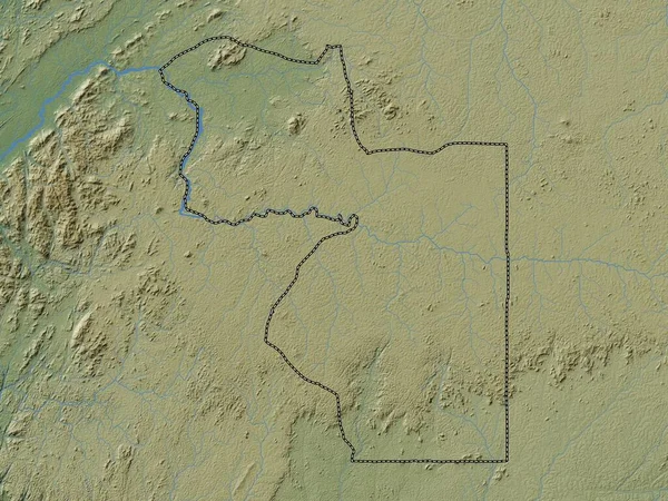 Wele Nzas Province Equatorial Guinea Colored Elevation Map Lakes Rivers — Stock Photo, Image