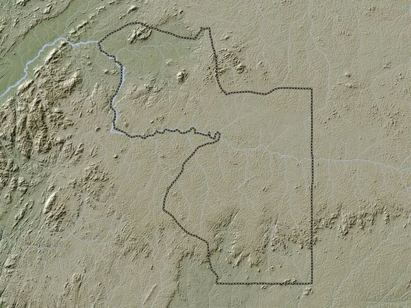 Уэле Нзас Провинция Экваториальная Гвинея Карта Высот Окрашенная Вики Стиле — стоковое фото