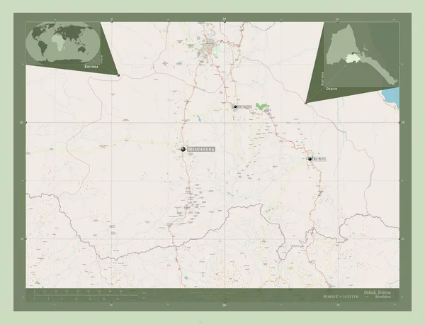 Debub Region Eritrea Open Street Map Orte Und Namen Der — Stockfoto