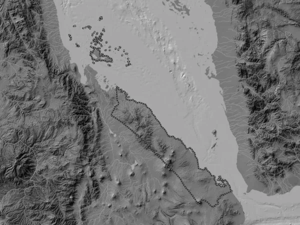 Debubawi Keyih Bahri Región Eritrea Mapa Elevación Bilevel Con Lagos — Foto de Stock