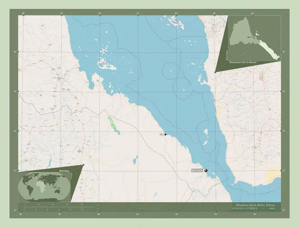 Debubawi Keyih Bahri Περιοχή Της Ερυθραίας Χάρτης Του Δρόμου Τοποθεσίες — Φωτογραφία Αρχείου