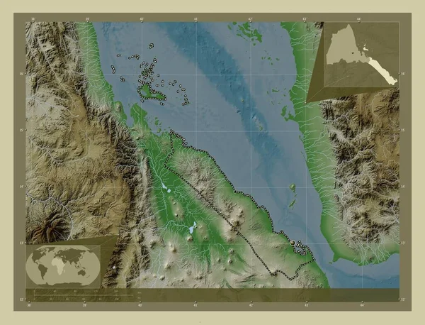 Debubawi Keyih Bahri Región Eritrea Mapa Elevación Coloreado Estilo Wiki — Foto de Stock