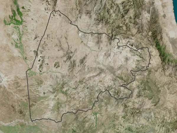 Gash Barka Región Eritrea Mapa Satélite Alta Resolución — Foto de Stock