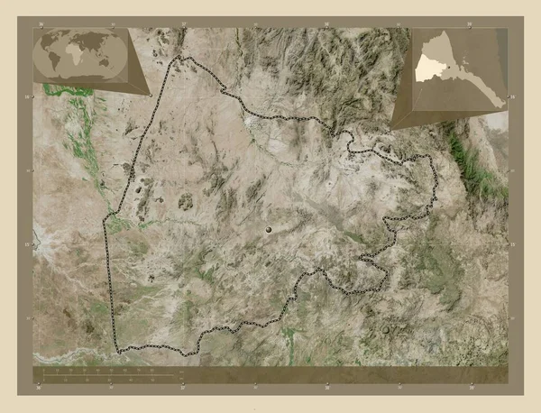 Gash Barka Región Eritrea Mapa Satelital Alta Resolución Mapas Ubicación — Foto de Stock