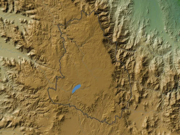 Maekel Región Eritrea Mapa Elevación Colores Con Lagos Ríos — Foto de Stock