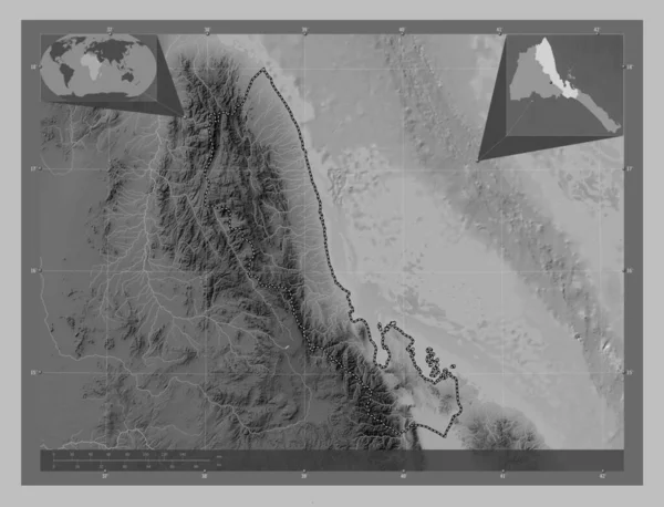 에리트레아 지역의 바드리입니다 호수와 회색의 지역의 도시들의 Corner Auxiliary Location — 스톡 사진