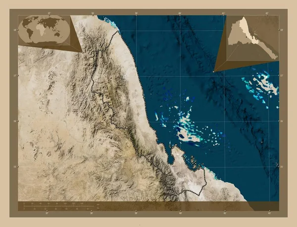 Semenawi Keyih Bahri Regione Dell Eritrea Mappa Satellitare Bassa Risoluzione — Foto Stock