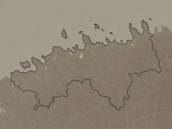 Harju Condado Estónia Mapa Elevação Colorido Tons Sépia Com Lagos — Fotografia de Stock