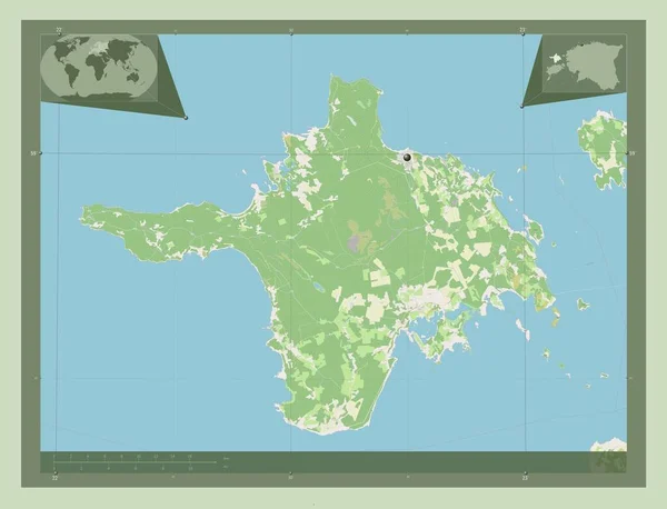 Hiiu Estlands Län Öppna Gatukartan Hjälpkartor För Hörnen — Stockfoto