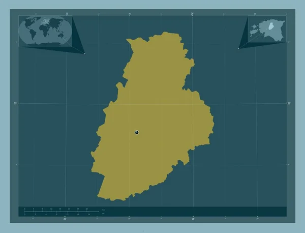 Jarva Condado Estónia Forma Cor Sólida Mapa Localização Auxiliar Canto — Fotografia de Stock