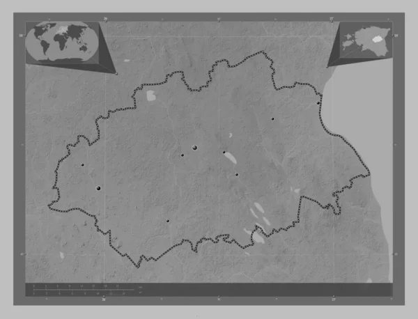 Jogeva Okres Estonsko Výškové Mapy Jezery Řekami Umístění Velkých Měst — Stock fotografie