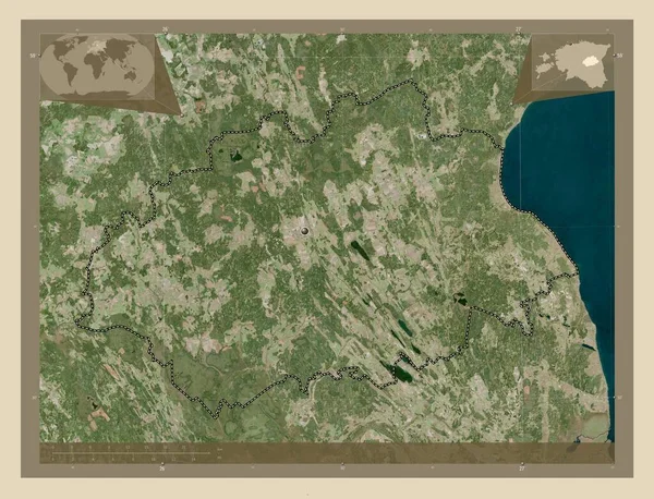 Jogeva Kreis Estland Hochauflösende Satellitenkarte Eck Zusatzstandortkarten — Stockfoto