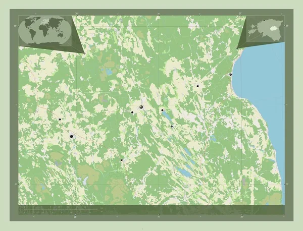 Jogeva Округ Естонії Відкрита Карта Вулиць Розташування Великих Міст Регіону — стокове фото