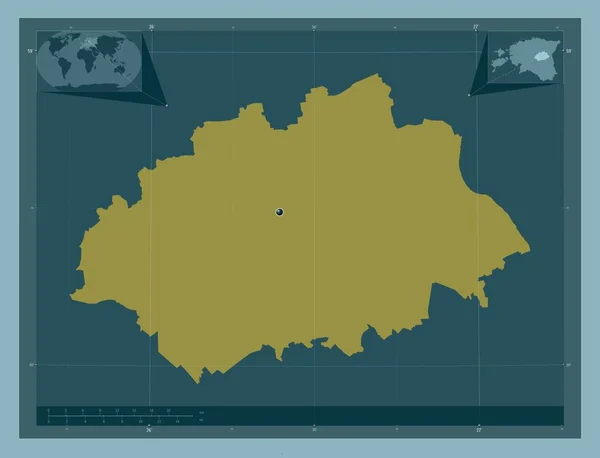 Jogeva Condado Estónia Forma Cor Sólida Mapa Localização Auxiliar Canto — Fotografia de Stock