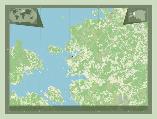 Laane Condado Estónia Abrir Mapa Rua Mapa Localização Auxiliar Canto — Fotografia de Stock