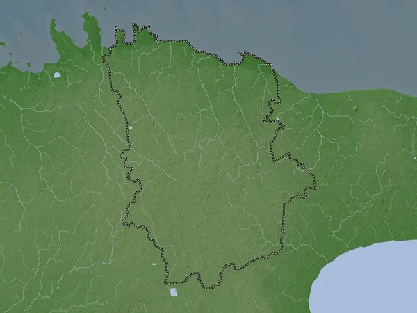 Laane Viru Condado Estonia Mapa Elevación Coloreado Estilo Wiki Con —  Fotos de Stock