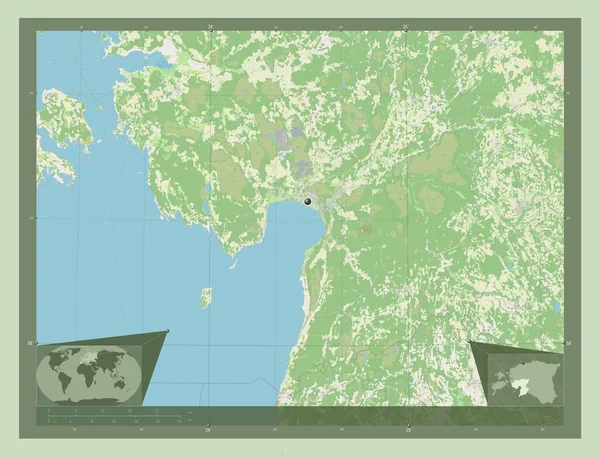 Parnu Provincie Estland Open Plattegrond Hulplocatiekaarten Hoek — Stockfoto