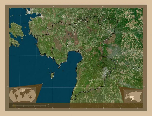 Черногория 2006 Карта Спутника Низкого Разрешения Вспомогательные Карты Расположения Углов — стоковое фото