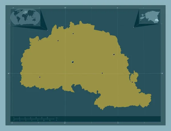 Polva Okres Estonsko Pevný Barevný Tvar Umístění Velkých Měst Regionu — Stock fotografie