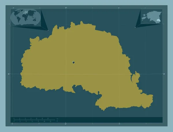 Polva Okręg Estonii Solidny Kształt Koloru Pomocnicze Mapy Położenia Narożnika — Zdjęcie stockowe