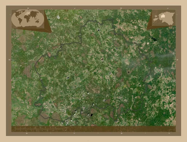 Rapla Contea Estonia Mappa Satellitare Bassa Risoluzione Località Delle Principali — Foto Stock