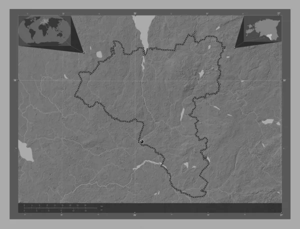 Черногория 2006 Карта Рельефа Билевела Озерами Реками Вспомогательные Карты Расположения — стоковое фото