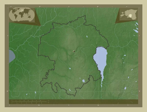 Viljandi Condado Estónia Mapa Elevação Colorido Estilo Wiki Com Lagos — Fotografia de Stock