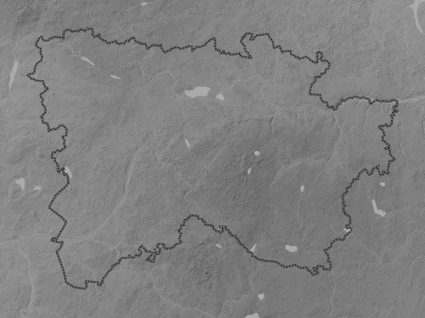 Voru Επαρχία Της Εσθονίας Υψόμετρο Γκρι Χάρτη Λίμνες Και Ποτάμια — Φωτογραφία Αρχείου