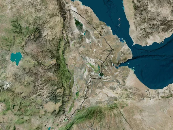 Afar Etiyopya Eyaleti Yüksek Çözünürlüklü Uydu Haritası — Stok fotoğraf