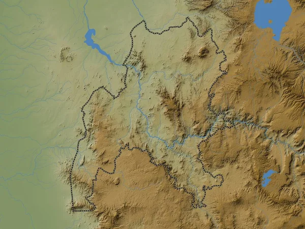 Benshangul Gumaz State Ethiopia Colored Elevation Map Lakes Rivers — Stock Photo, Image