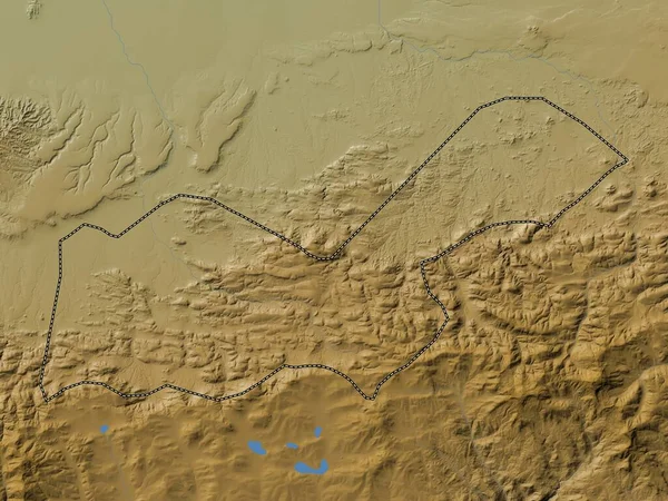 Дире Дава Город Эфиопия Цветная Карта Высот Озерами Реками — стоковое фото