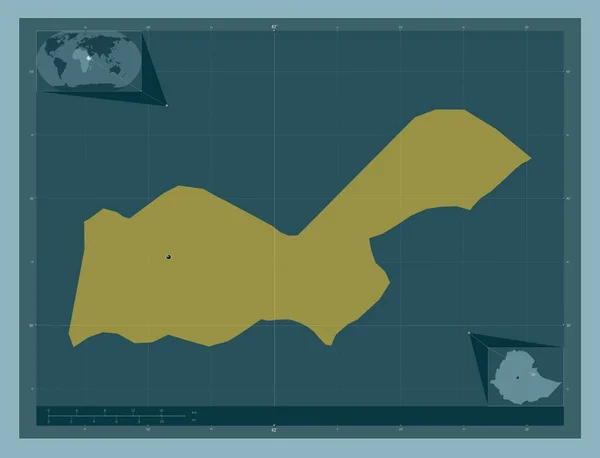 입니다 색깔의 지역의 도시들의 Corner Auxiliary Location — 스톡 사진