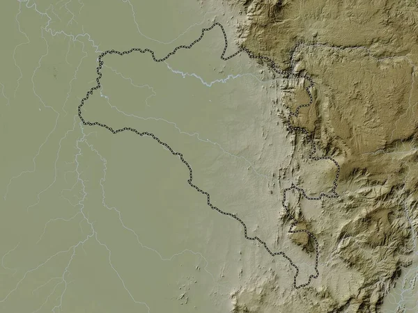 Gambela Peoples Delstaten Etiopien Höjd Karta Färgad Wiki Stil Med — Stockfoto
