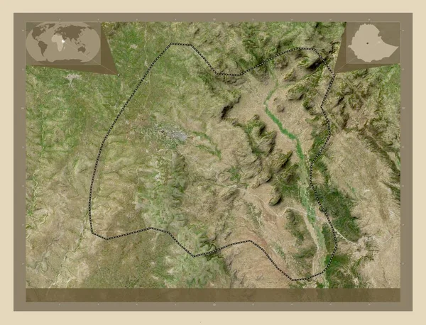 Pueblo Harari Estado Etiopía Mapa Satelital Alta Resolución Mapas Ubicación —  Fotos de Stock