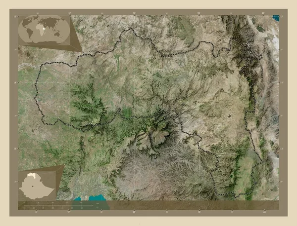 Tigray Estado Etiópia Mapa Satélite Alta Resolução Mapa Localização Auxiliar — Fotografia de Stock