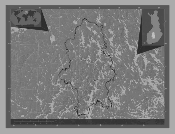 Finlandia Central Región Finlandia Mapa Elevación Bilevel Con Lagos Ríos —  Fotos de Stock