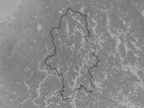 Mittelfinnland Region Finnlands Graustufen Höhenkarte Mit Seen Und Flüssen — Stockfoto