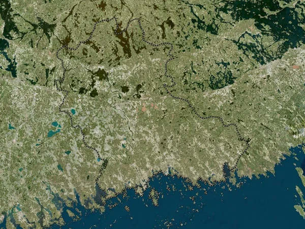 Kymenlaakso Finlandiya Bölgesi Yüksek Çözünürlüklü Uydu Haritası — Stok fotoğraf