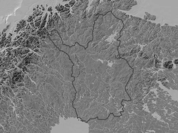 Lapponia Regione Della Finlandia Mappa Dell Elevazione Bilivello Con Laghi — Foto Stock