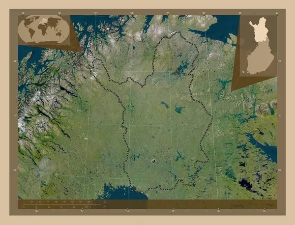 Лапландия Регион Финляндии Карта Спутника Низкого Разрешения Вспомогательные Карты Расположения — стоковое фото