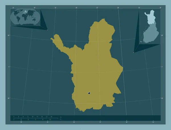 Лапландия Регион Финляндии Твердая Форма Цвета Вспомогательные Карты Расположения Углов — стоковое фото