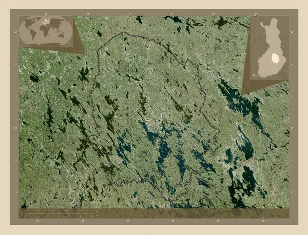 Severní Savonie Oblast Finska Satelitní Mapa Vysokým Rozlišením Pomocné Mapy — Stock fotografie