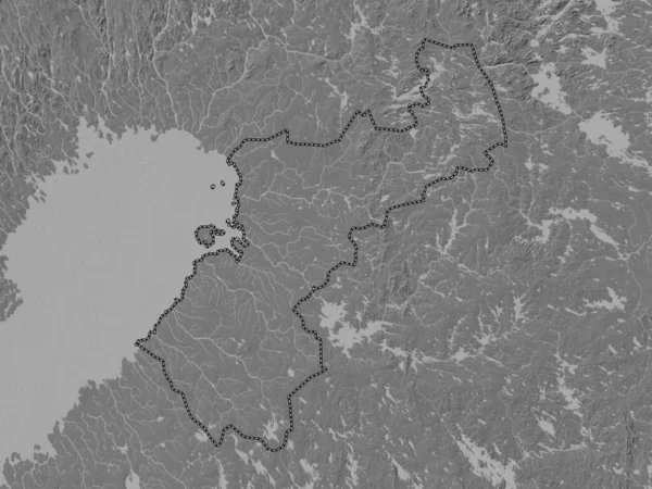 Northern Ostrobothnia Region Finland Bilevel Elevation Map Lakes Rivers — Stock Photo, Image