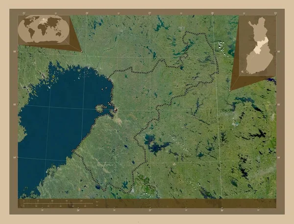 Północna Ostrobothnia Region Finlandii Niska Rozdzielczość Satelity Pomocnicze Mapy Położenia — Zdjęcie stockowe