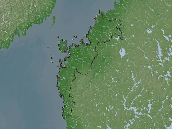 Ostrobothnia Región Finlandia Mapa Elevación Coloreado Estilo Wiki Con Lagos —  Fotos de Stock
