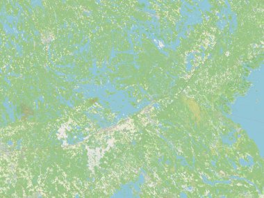 Güney Karelya, Finlandiya bölgesi. Açık Sokak Haritası